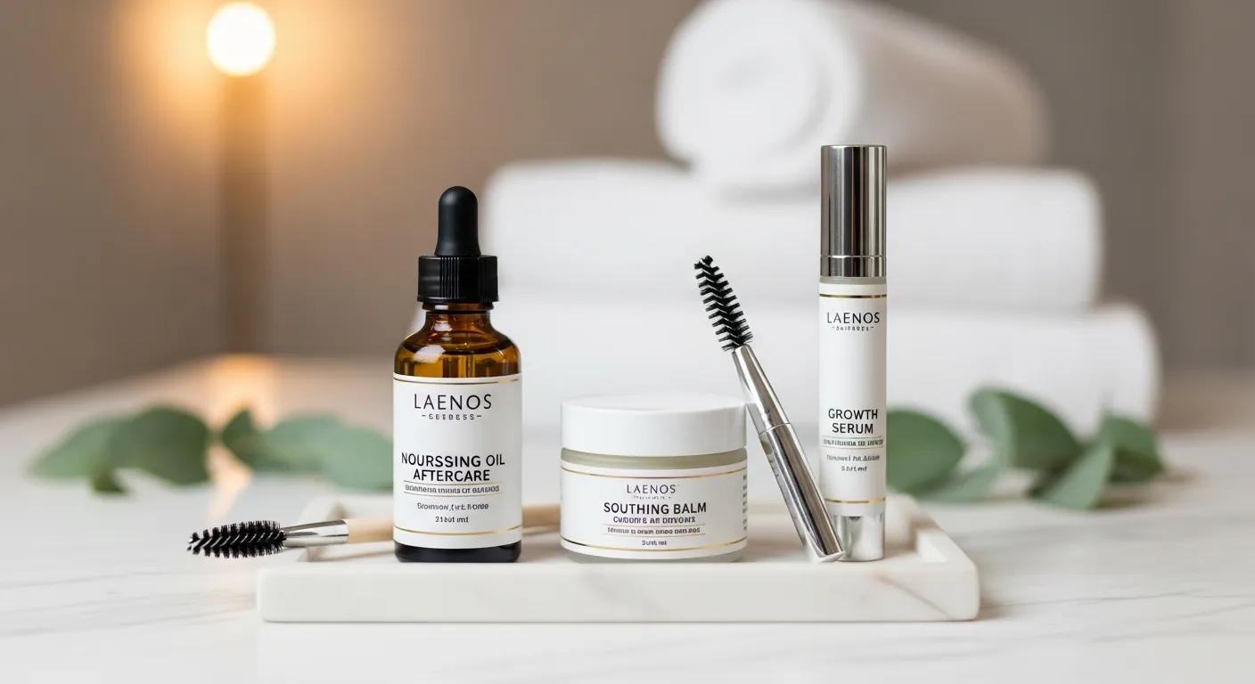 Skincare products for eyebrow aftercare, promoting health and maintenance post-grooming