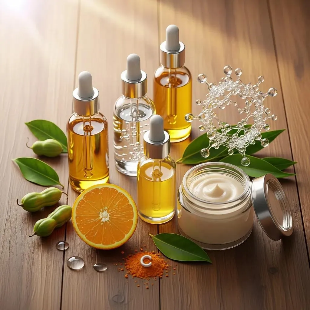 Natural skincare ingredients arranged for a winter facial