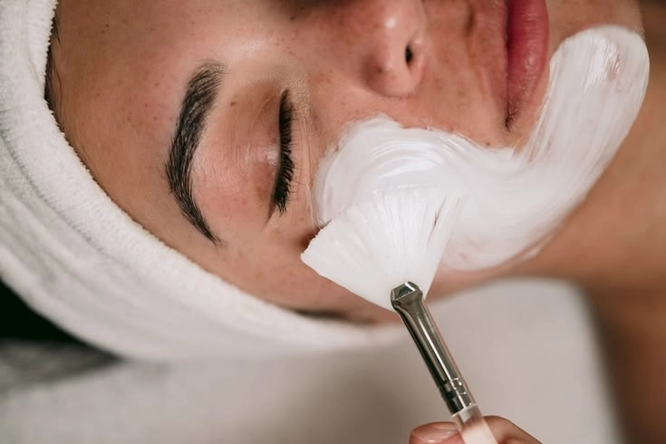 Deep exfoliation facial treatment with a soft brush