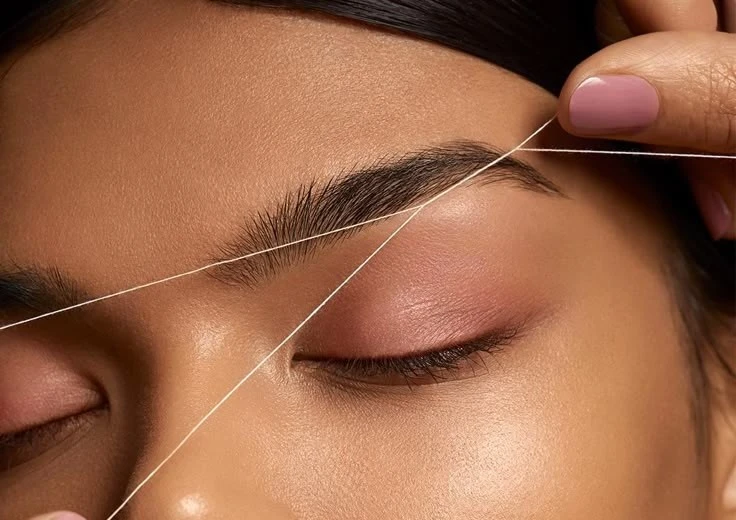 Professional eyebrow threading treatment for clean and defined arches