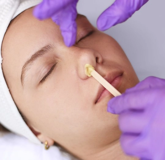 Professional nose waxing stick treatment at Brooklyn Brows NYC