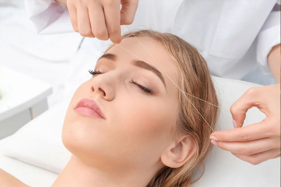 Expertly threaded eyebrows enhancing natural beauty at Brooklyn Brows NYC, a premier salon in Brooklyn, NY