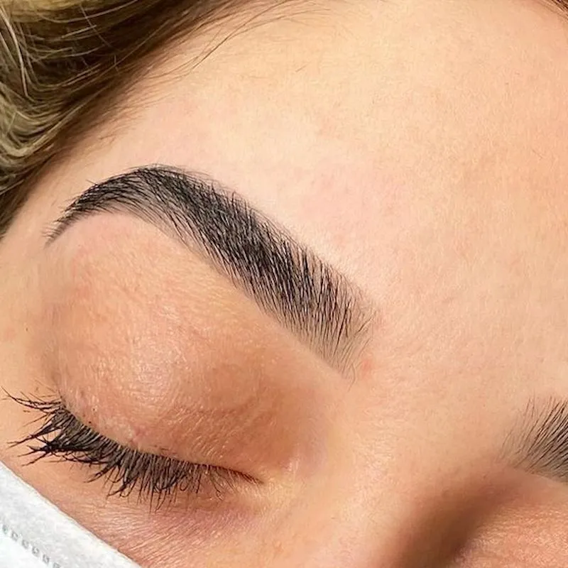 Tinted and shaped eyebrow